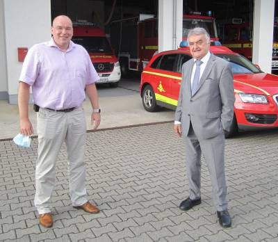 CDU Ratskandidat Alexander Khne im Gesprch mit NRW Innenminister Herbert Reul